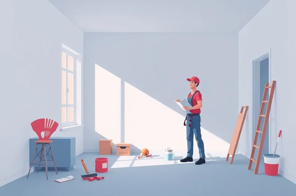 Intérieur rénové après travaux de peinture à Lanester